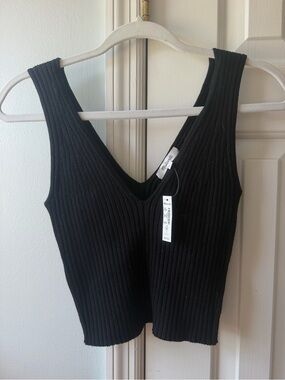 NWT madewell sweater v neck tank top wide strap stretchy Medium